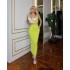 Cross border hot selling women's clothing three-dimensional flower bandage dress evening dress party seaside vacation style set dress