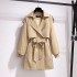 Khaki short windbreaker women's coat small 2024 new autumn mid to long style high-end super good-looking coat