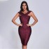 Cross border foreign trade sexy one shoulder tight elastic elegant temperament dress evening gown Bandage dress