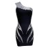 Bandage dress, one shoulder hand sewn diamond heavy industry short bandage dress, socialite banquet toast dress