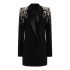 Black light mature style heavy industry nail diamond suit jacket for women 2024 new style, high-end feeling, light luxury, fashionable and slimming top trend