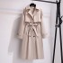 Wind coat for women 2024 new spring and autumn Korean version fashion simple temperament high-end sense medium long jacket for women