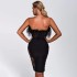 European and American strapless feather lace hollow mesh tight fitting hip bandage dress, birthday party banquet evening dress