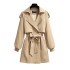 Khaki short windbreaker women's coat small 2024 new autumn mid to long style high-end super good-looking coat