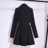 French Hepburn style long sleeved black dress for women's early autumn new style, high-end temperament, socialite waist cinched suit dress