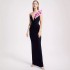 Independent Station New Women's Flower Shoulder Bandage Evening Dress High end Banquet Black Dress Design Sense Dress