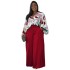 N7761 Amazon 2022 Autumn European and American Women's Cross border Loose Large casual Printed Shirt Top Wide Leg Pants