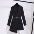 2024 spring new women's high-end fashion suit jacket dress, waist cinching slimming temperament suit small black skirt