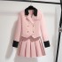 2024 Autumn Luxury Small Fragrant Style Set French Suit Collar Coat+High Waist pleated Skirt Two Piece Set for Women