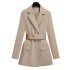 Khaki suit style dress for autumn 2024, new high-end style, waist cinching and slimming short skirt