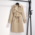 Mid to long autumn khaki windbreaker for women's casual short coat jacket