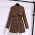 Advanced khaki black small suit jacket for women's morning spring and autumn wear, new Korean version loose casual suit