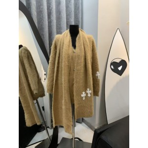 JMSHOP Fury Holiday Alpaca Wool Thick Sweater Coat Autumn/Winter Scarf Two Piece Set Strap Skirt Set