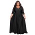 N7670 European and American cross-border source independent station popular plus size fat woman women's clothing solid color V-neck sexy wedding dress long skirt