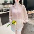 Summer loose and lightweight chiffon sun protection clothing versatile and long sleeved shirt for women