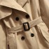 This year's popular trench coat is noble, 2024 Spring and Autumn new item khaki medium long temperament slim fit coat for women