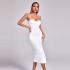 Independent station women's bandage Thai suspender rhinestone slit bandage dress sexy banquet dress