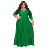 N7670 European and American cross-border source independent station popular plus size fat woman women's clothing solid color V-neck sexy wedding dress long skirt