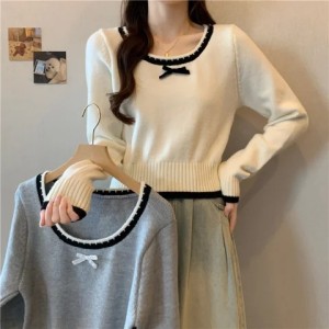 French style small fragrant round neck pullover sweater for women in autumn and winter, with a soft and soft design, paired with a knitted sweater as the base and top