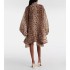 Trendy luxury, aloof style, unique and stylish, stylish and noble, leopard print long sleeved shirt, stylish and stylish dress