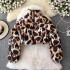 Winter down and cotton jacket, women's short style, internet famous cotton jacket, Korean version, loose and slimming cotton top, leopard print jacket, fashionable