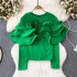 High end socialite temperament long sleeved round neck pullover with ruffled edge loose hoodie for women's casual western-style top