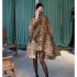 Trendy luxury, aloof style, unique and stylish, stylish and noble, leopard print long sleeved shirt, stylish and stylish dress