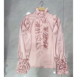 French casual loose fit shirt for spring and autumn, fashionable and high-end, women's top from Dongdaemun, South Korea