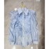 Internet celebrity's new niche style flower pattern loose shirt, women's solid color simple long sleeved spring and autumn shirt