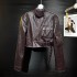 Cool and stylish leather jacket for women in autumn, spicy girls with polished edges, irregular pockets, PU leather jacket, short jacket