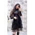 Australian niche lantern long sleeved stand up collar waist slimming water-soluble hook flower hollow out single breasted A-line lace dress