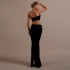 2024 European and American new design flower inlaid diamond bandage set sexy strapless top long skirt two-piece set