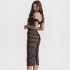 Cross border European and American sexy one shoulder striped patchwork bandage dress party party dress