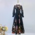 Real shot original fabric exquisite floral button shirt+high waist super large swing long skirt half skirt three piece set