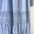 Real shot spot three color French retro palace style lantern sleeves embroidered hollow lace patchwork high waisted dress for women