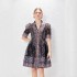 Real time spot Australian design positioning, printed pocket, single breasted dress, short skirt, lapel temperament, women's fashion trend