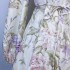 Real time spot Australian autumn new linen V-neck pink lily pattern wide swing dress INS short skirt with belt