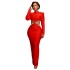 Cross border European and American autumn new sexy hollow nail drill slim fit long sleeved bandage skirt socialite temperament dress long skirt