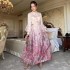 2023 new dress, Australian niche print vacation style, age reduction, slimming, temperament big swing long skirt