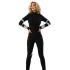 European and American Cross border 2024 Spring and Autumn New High Collar Bandage jumpsuit Heavy Industry Diamond Customized Niche Long Sleeve jumpsuit for Women