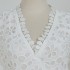 Real time spot European, American and British niche white lace hollow dress A-line V-neck elegant long dress for women