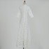 Real time spot European, American and British niche white lace hollow dress A-line V-neck elegant long dress for women