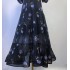 Real time spot Australian niche autumn new item with bubble sleeves, pleated print, high waist V-neck dress, mid length skirt