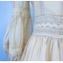 Real time spot European and American retro style high-quality embroidered lace patchwork lantern sleeves high waisted dress long skirt