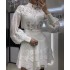 New spring outfit with French style luxury and elegant temperament, featuring a petite fragrance and lace dress. Women's ruffled princess dress