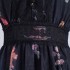 Real time spot Australian design new black printed patchwork lace lace high-end big swing temperament dress