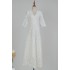 Real time spot European, American and British niche white lace hollow dress A-line V-neck elegant long dress for women