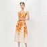 Real time spot spring and summer new camisole dress positioning print A-line niche flower pocket big swing skirt for children