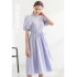 2021 summer outfit new Japanese style fresh and artistic short sleeved dress for students, girls' lace up big swing hollow skirt