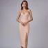 Cross border new 2023 European and American sexy diamond studded socialite temperament suspender slit bandage dress banquet dress